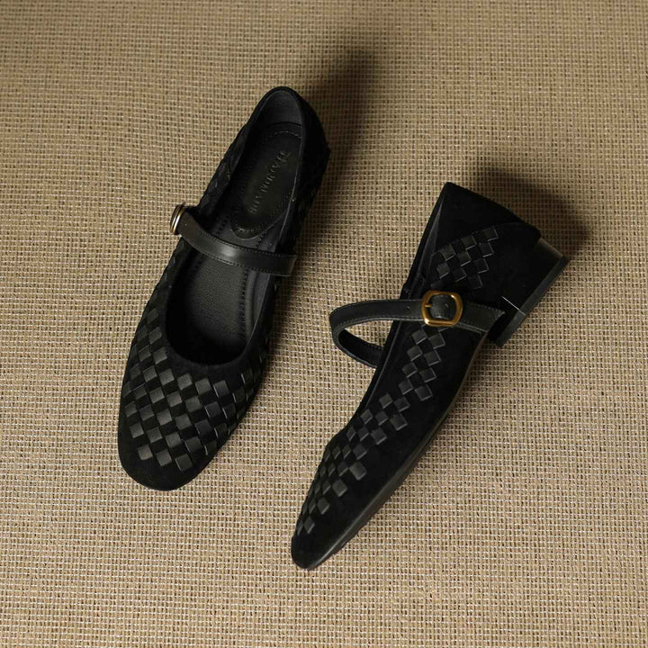 Emilia Woven Mary Janes Flats