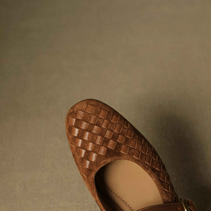 Emilia Woven Mary Janes Flats