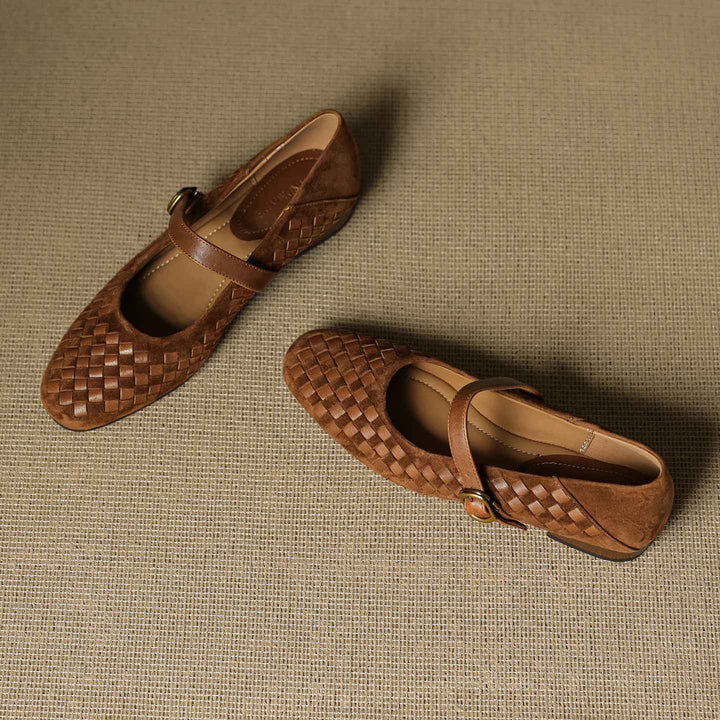 Emilia Woven Mary Janes Flats