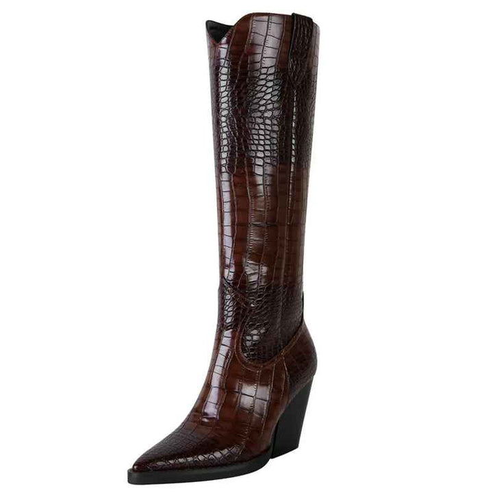 Savannah Croc Leather Boots