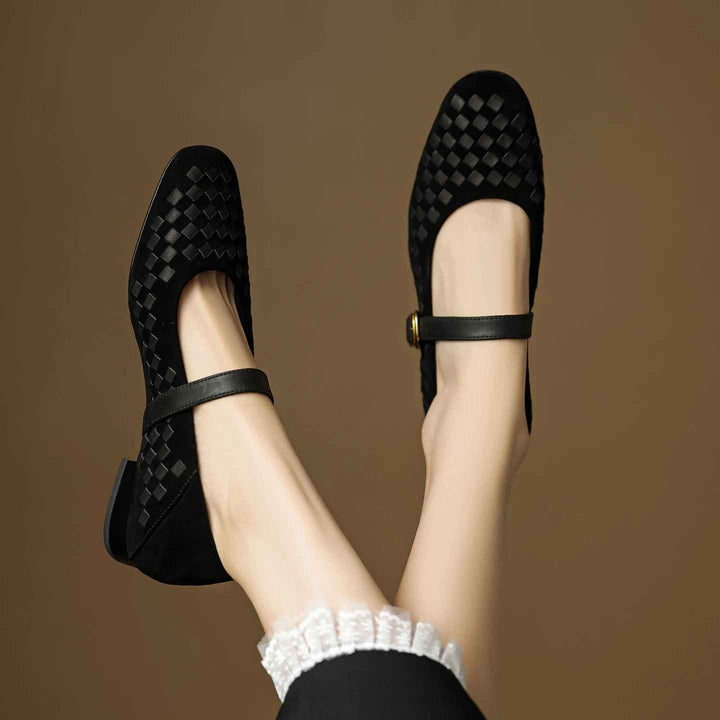 Emilia Woven Mary Janes Flats