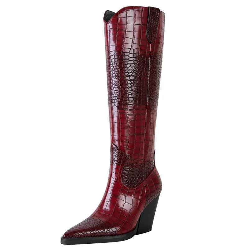 Savannah Croc Leather Boots