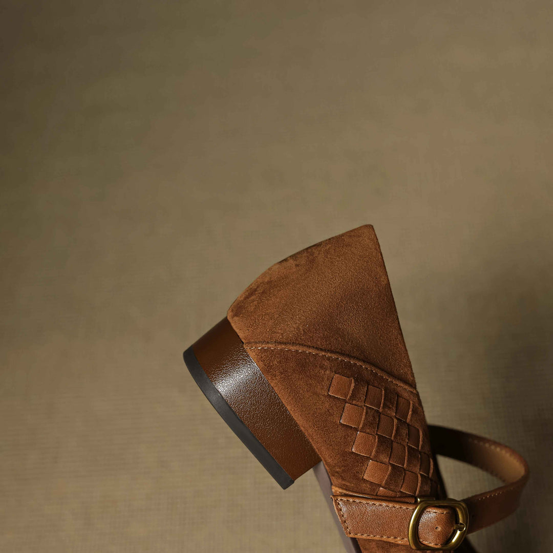 Emilia Woven Mary Janes Flats