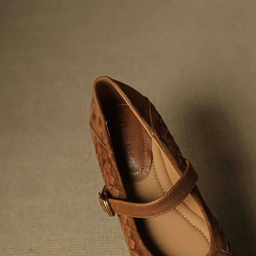 Emilia Woven Mary Janes Flats
