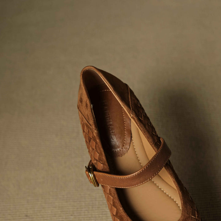 Emilia Woven Mary Janes Flats