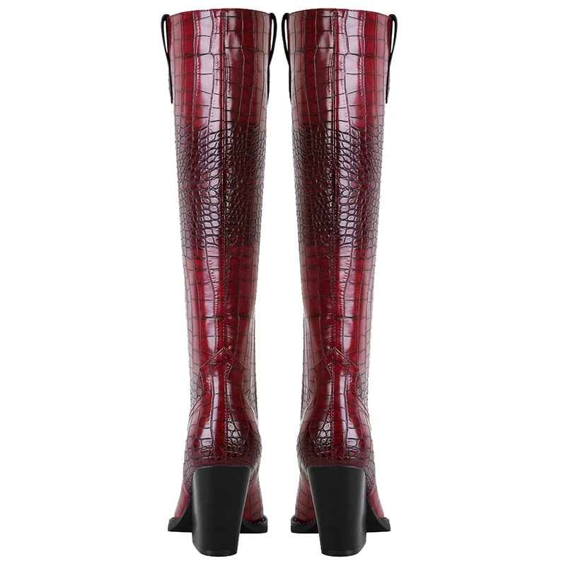 Savannah Croc Leather Boots