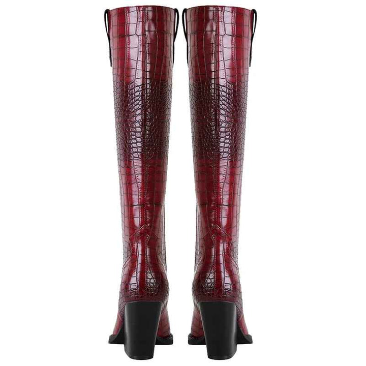 Savannah Croc Leather Boots