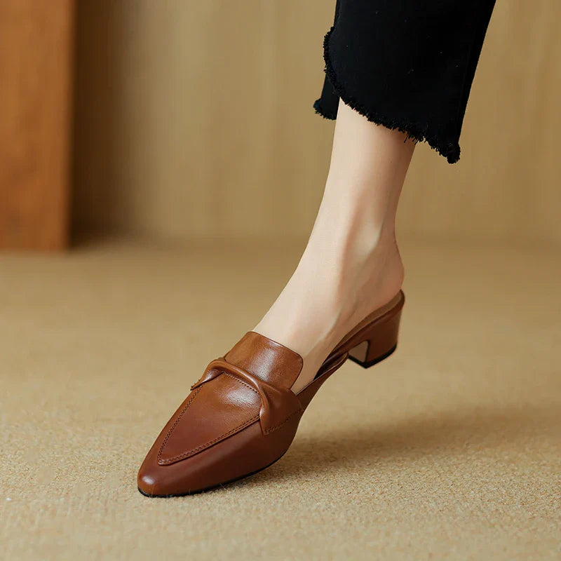 Mersia Genuine Leather Mules