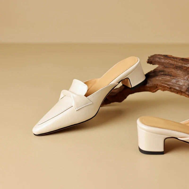 Mersia Genuine Leather Mules